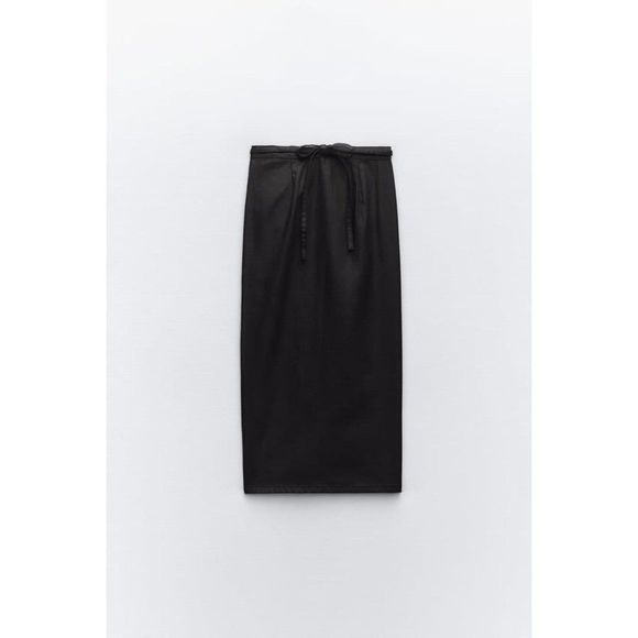 ZARA TRF COATED DENIM SKIRT - Picture 6 of 8